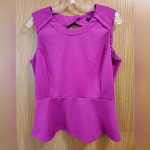 Worthington Peplum Sleeveless Top size L